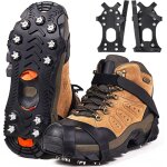 Crampons, pointes pour chaussures, bottes de randonne, bottes de montagne sur neige glace d'hiver, ...