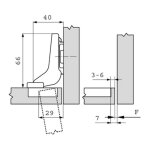 Charni�res invisibles pour portes encastr�es clip top 107� grand coude � visser blum cha75t175