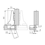 Blum - charni�res invisibles pour portes jumel�es clip top 107� demi coud�e inserta cha75t169