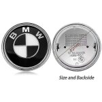 Bmw capot avant et arri�re logonormal noir et blanc82mm4 packs