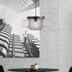 Bobochic - suspension cage 45x45x127 cm en mtal cuivr et noir