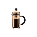 1923 - 18 chambord cafeti�re � piston avec 3 tasses verre cuivre 35 cl - bodum