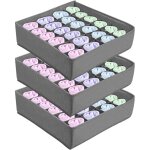 Boed - ensemble organisateur de chaussettes et sous - vtements 3 pices (gris), organisateur de tiroir ...