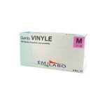 Boite de 100 gants vinyle pr� - poudr�s taille m / 7 - 8 emilabo