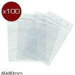 Bo�te de 100 sachets zip 50� 60x80mm