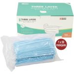 Bo�te de 50 masques chirurgicaux jetables 3 plis 17, 5x9, 5cm
