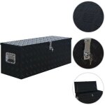 Bo�te en aluminium - coffre de rangement - stockage rangement 1085x370x400 mm noir 638145