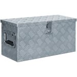 Bo�te en aluminium - coffre de rangement - stockage rangement 61, 5 x 26, 5 x 30 cm argent� 722762