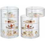 Boite a bijoux transparente, accessoire coiffeuse, 1 tui pour rangement bijoux 4 couches, transparent, ...