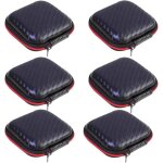 Bote de casque portable 6pcs, sac mini eva, sac de rangement, tui rigide avec fermeture  glissire, ...
