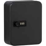 Bo�te � cl�s verrouillable avec code num�rique, 20 crochets num�rot�s, t�le d'acier, noir mat