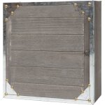 Hhg - bote  cls virginia, armoire  cls en bois, look shabby vintage 27x27x6cm, gris - brun