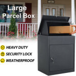 Boite � colis / boite aux lettres acier galvanis� avec rabat de s�curit�, serrure � cylindre, usage domestique ...