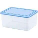Bo�te de conservation alimentaire rectangulaire courbe 3, 0 l / bleu transparent / transparent