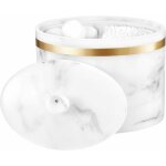 Bote  coton, distributeur conteneur dor de maquillage en ovale coton - tige  2 compartiments, organisateur ...
