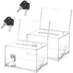 Bo�te de dons en acrylique, 2 pi�ces bo�te � don en acrylique verrouillable, bo�te de dons en acrylique ...