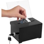 Bo�te de dons en acrylique, urne �lectorale transparente avec serrure � cl�, bo�te � dons verrouillable ...