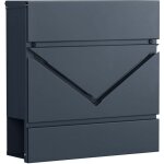 Bo�te � lettres fen�tre mural avec serrure et couvercle porte - journaux facile � installer gris anthracite ...