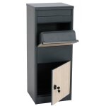 Hhg - jamais utilis] bote aux lettres 092, bote  colis taille l, galvanis anthracite, imitation ...