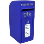 Bo�te aux lettres murale bleue en fonte r�plique authentique la poste royal mail pilier verrouillable ...