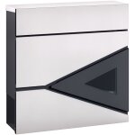 Bo�te aux lettres murale design verrouillable - fen�tre - kit visserie inclus - acier galvanis� inox