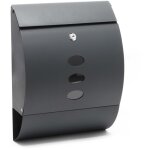 Wiltec - bo�te aux lettres murale ou sur pied design & porte - journaux v18, verrouillable, gris anthracite, ...