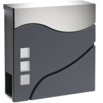 Wiltec - bote aux lettres murale ou sur pied design & porte - journaux v28, verrouillable, gris anthracite, ...