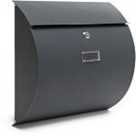 Wiltec - bo�te aux lettres murale ou sur pied design v17, verrouillable, gris anthracite, acier galvanis�, ...
