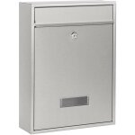 Wiltec - bo�te aux lettres murale verrouillable v10 grise pour courrier, 260 x 90 x 350 mm, en acier ...