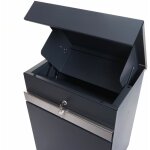 Hhg - jamais utilis�] bo�te aux lettres avec pied 125 bo�te � colis sur pied, m�tal, galvanis� anthracite ...