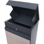 Hhg - jamais utilis] bote aux lettres avec pied 125 bote  colis sur pied, mtal, galvanis anthracite ...