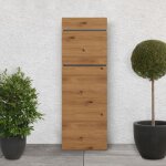 Bote aux lettres sur pied bote postale acier aspect bois brun 39, 5x14, 1x115 cm
