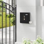 Bo�te aux lettres woltu postbox ext�rieur avec serrure, 3 fen�tres transparentes, plaque nominative et ...