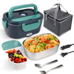 Bo�te � lunch �lectrique 80w pour adultes, bo�te � repas thermique avec poche, fourchette et cuill�re ...