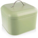 Boite a pain en metal verte 20x20x17 cm
