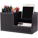 Boîte de rangement de bureau, porte - stylo multifonctionnel, élégant support de bureau en cuir pu noir ... Boîte de rangement de bureau, porte - stylo multifonctionnel, élégant support de bureau en cuir pu noir ...