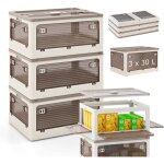 Costway - boîte rangement plastique 90l, 3 caisses rangement pliables avec petite roulettes, 5 côtés ... Costway - boîte rangement plastique 90l, 3 caisses rangement pliables avec petite roulettes, 5 côtés ...