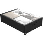Bo�tes de rangement sous lit avec roulettes, organisateur pour couvertures et v�tements avec fen�tre ...