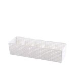 Bote de rangement  tiroir (blanche), organiseur de tiroir de bureau avec 5 compartiments, grille perfore, ...