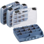 Bote de rangement pour vis, lot de 3, caisse pour boulons, 6x32x26 cm, compartiments ajustables, gris ...