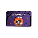 Boite rectangulaire en métal à friandises d'halloween personnalisée Boite rectangulaire en métal à friandises d'halloween personnalisée
