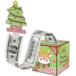 Bo�te � tirer de l'argent avec film plastique (th�me de no�l) : renne, sapin de no�l, cadeau surprise ...