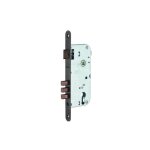 Boitier de serrure encastrable  cylindre pour porte d'entre, axe 50mm, entraxe 85mm, bouts ronds, chrome ...