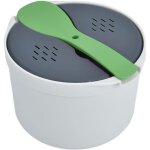 Bol de cuisson au riz grand bol pour micro - ondes, 2l cuiseur � p�tes cuiseur � vapeur avec couvercle ...