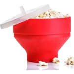 Bol de pop - corn au micro - ondes, micro - ondes � popper en silicone avec couvercle, r�utilisable. ...