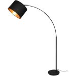 Bolivia lampadaire en métal noir en arc avec abat - jour noir et or h. 171cm Bolivia lampadaire en métal noir en arc avec abat - jour noir et or h. 171cm