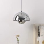 Bomclap lustre led, suspension moderne avec ampoule, lumi�re chaude, ? 23 cm (chrome)