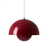 Bomclap lustre led, suspension moderne avec ampoule, lumi�re chaude, ? 23 cm (rouge)