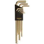 Lot de 9 cl�s d?angle goldguard? pointe sph�rique en m�trique 1, 5 - 10mm bondhus 38099