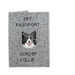 Border collie - prot�ge passeport pour chien, prot�ge document, cadeau voyage de art - dog